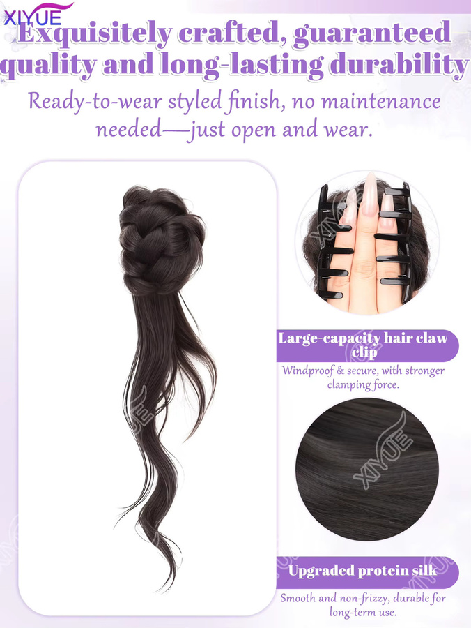 XIYUE Synthetischer Haarknoten für Damen, Haarband, Blütenknospe - Bild 2