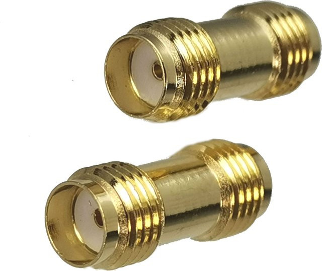 10 Stück SMA Buchse auf SMA Buchse RF Koaxial-Adapter, gerade Konverter aus Messing in Gold - Bild 1