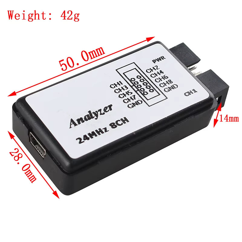 Si Tai&SH USB-Logikanalysator mit 24 MHz und 8 Kanälen in Schwarz für ARM und FPGA Debugging - Bild 2
