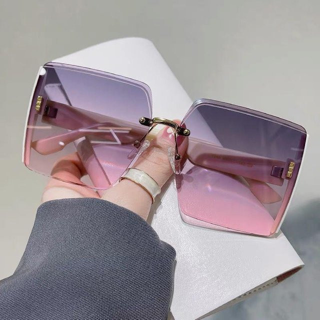 Fashion Square Sonnenbrille, randlos, square, Kunststoff, pink, Damen - Bild 1