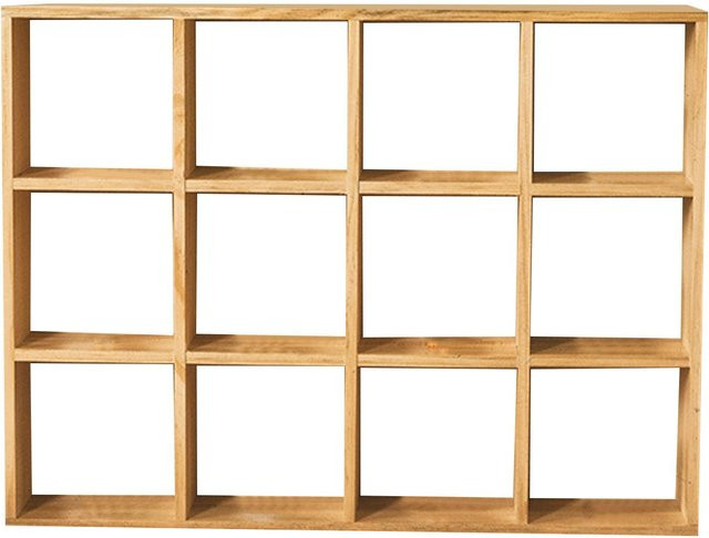 Aimo Holzregal mit 12 Fächern als Figuren-Organizer und Schattenbox in Braun für Schlafzimmer und Wohnzimmer - Bild 1