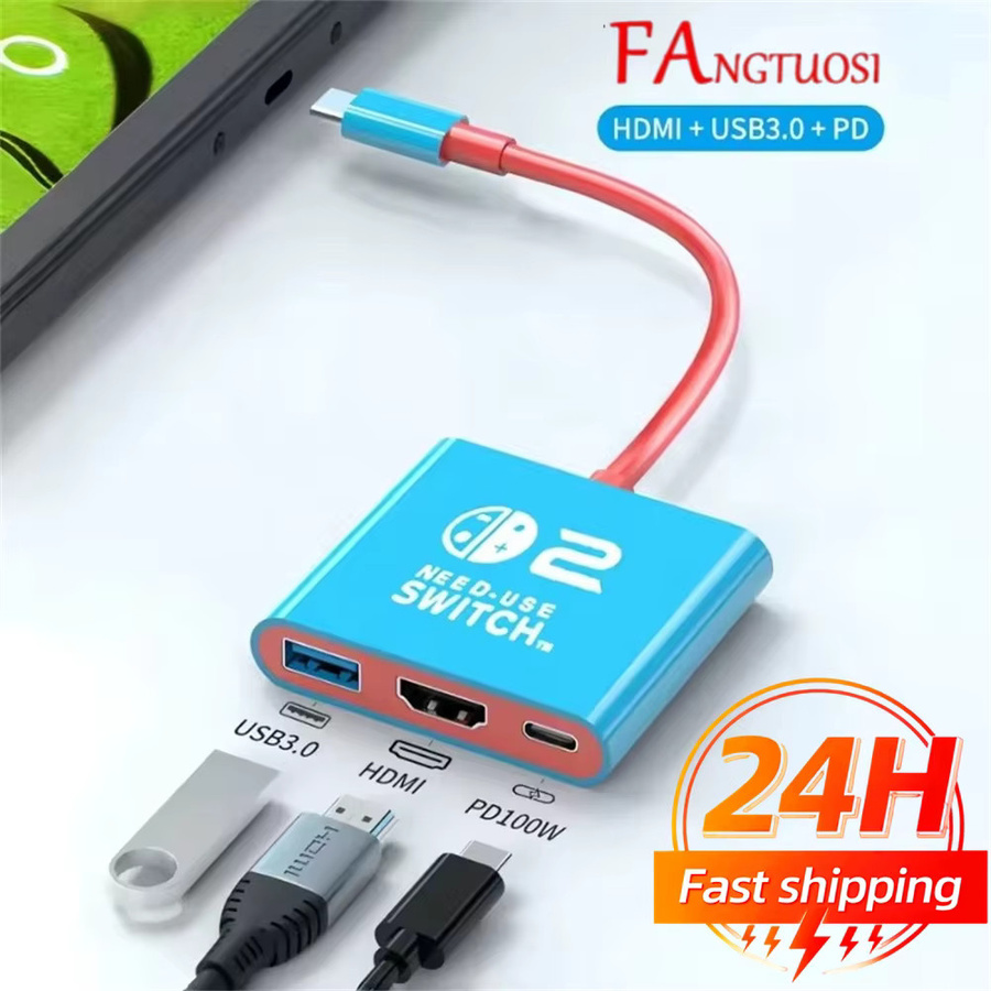 FANGTUOSI Dockingstation für Nintendo Switch und Switch OLED, 4K 60Hz USB-C Hub mit HDMI und USB-C 3.0 PD100W Ladefunktion - Bild 2