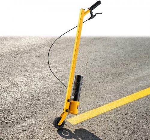 VEVOR Markierwagen aus Kohlenstoffstahl in Gelb für Bodenmarkierungen auf Parkplätzen, Werkstätten und Sportplätzen mit Adapterdüse - Bild 1
