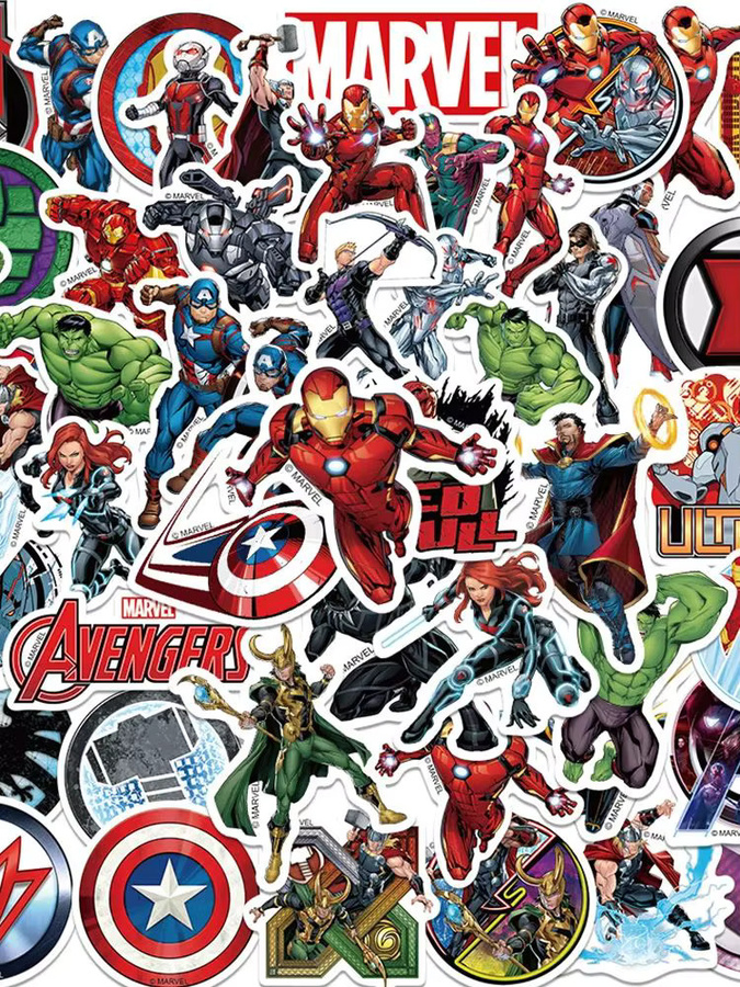 Marvel The Avengers Superhelden-Cartoon-Aufkleber, Bunt / Mehrfarbig, 10/30/50 Stück - Bild 5