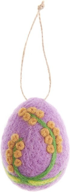 Rico Design Oster-Aufhänger Ei aus Filz mit Blumenmotiv in Violett - Bild 1
