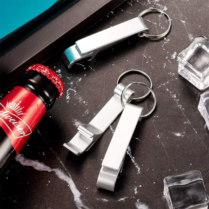 25 Stück Flaschenöffner Schlüsselanhänger aus Metall in Silber für Wein, Bier und Getränke - Bild 2
