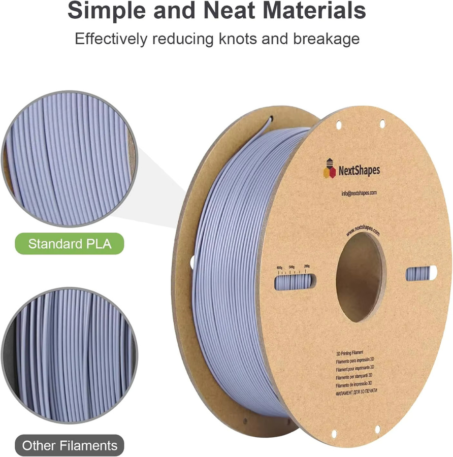 NextShapes PLA Filament lila, 1,75 mm Durchmesser, 1 kg Spule, geeignet für FDM 3D-Drucker - Bild 2