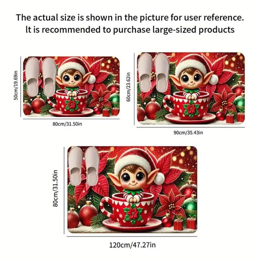 VIKAMA Weihnachtliche Fußmatte als Willkommens-Teppich für Eingangsbereich und Korridor - Bild 6
