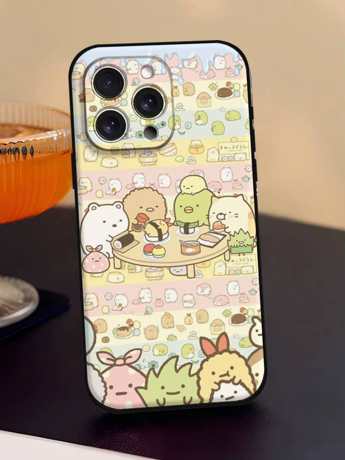 Sumikko Gurashi Handyhülle aus schwarzem Silikon für iPhone 17 16 15 14 13 12 11 Pro Max Mini X Xs XR - Bild 4