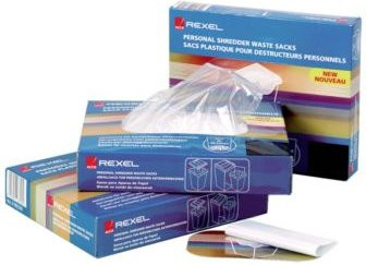 Rexel Plastikabfallsäcke für Aktenvernichter in der Spenderbox, 100 Stück, transparent, 115 Liter - Bild 1
