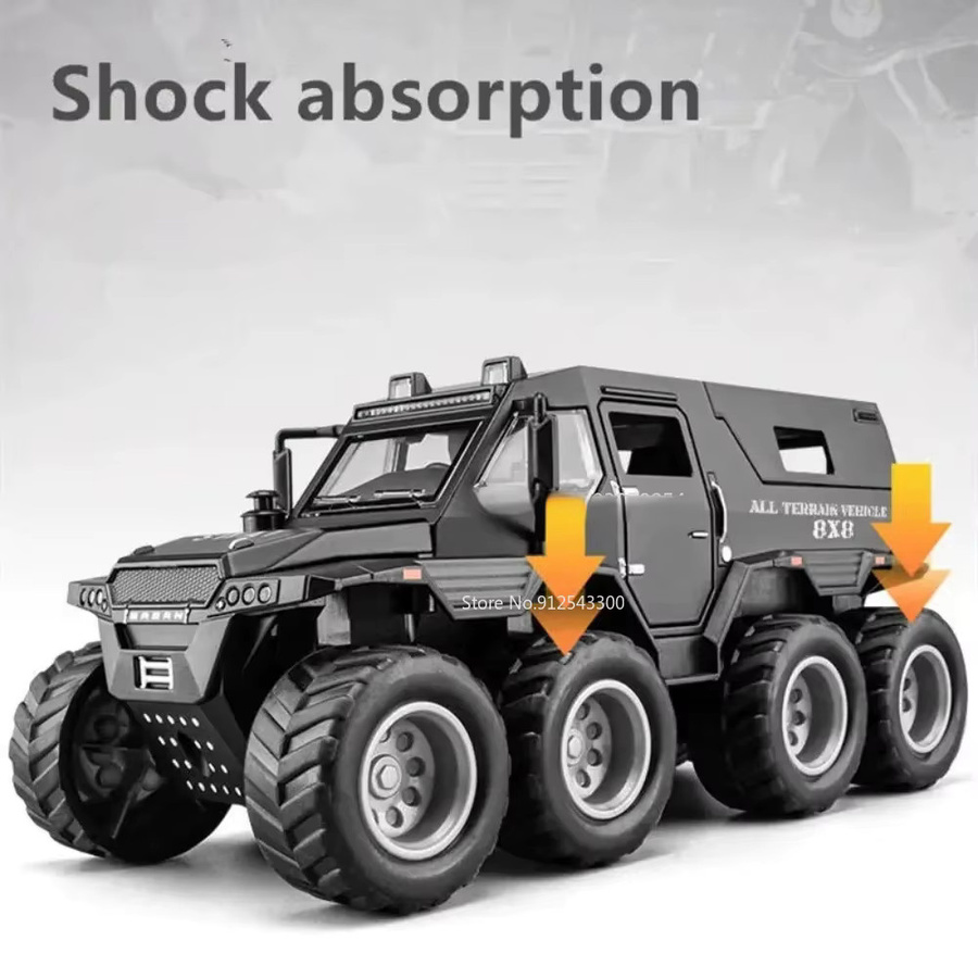 DUFFDUN Russische Avtoros Schamane 8x8 ATV, Modell Spielzeug Auto, 1:32, Metall, mit Licht und Sound - Bild 4