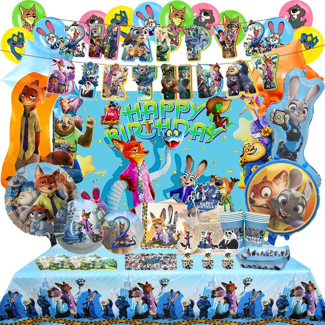 Disney Zootopia Geburtstagsparty-Dekoration, Latexballons, Folienballons - Bild 1