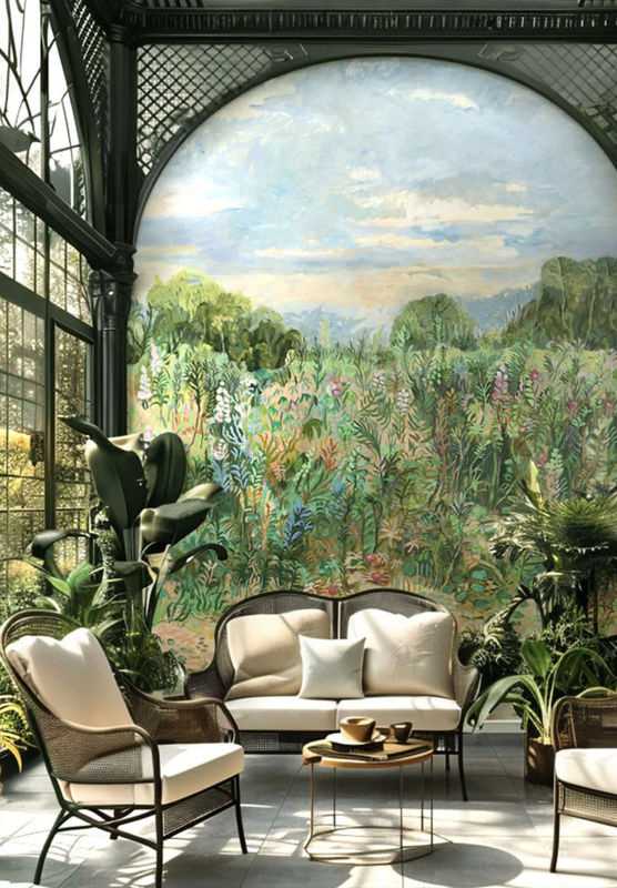 Isidore Leroy Fototapete Roses Trémières mit floralem Naturmotiv in Mehrfarbig - Bild 3