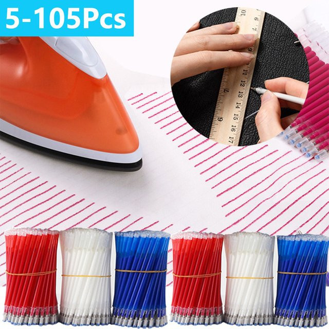 Löschbare Stoffmarker Stifte für Patchwork und Nähen, Set mit 105 Stück, Farben: Schwarz und Mehrfarbig - Bild 1
