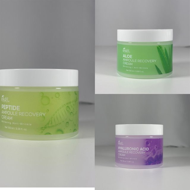 EKEL Ampullen-Reparaturcreme, Aloe Vera, Hyaluronsäure, Peptide, Gesicht - Bild 1