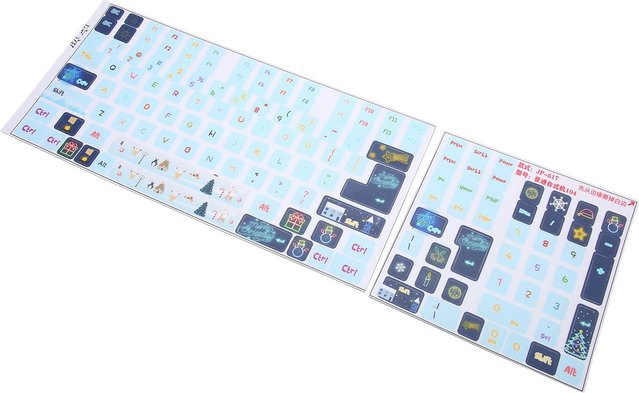 DIYelecs Tastaturaufkleber im Cartoon-Stil aus PVC für Desktop-Computer, Farbe: Weiß und Mehrfarbig - Bild 1