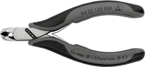 Knipex Elektronik-Vornschneider ESD mit Mehrkomponenten-Hüllen, Schwarz-Grau, Länge: 120 mm - Bild 1