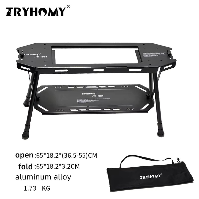 Tryhomy IGT 0,5 Campingtisch aus Aluminiumlegierung in Green, taktischer erweiterbarer Tisch für eine Person - Bild 2