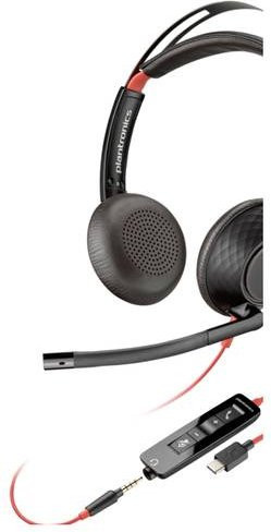 HP Poly Blackwire C5220 Stereo On-Ear Headset mit Noise Cancelling in Schwarz mit USB-A, USB-C und 3,5 mm Klinke Anschluss - Bild 2