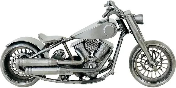 Modellmotorrad Fat Bike von Hinz und Kunst in Silber aus Metall - Bild 1