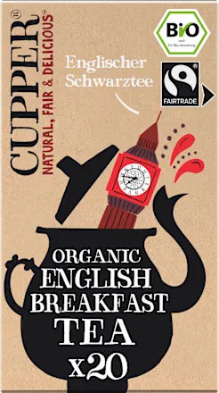 Cupper, Schwarzer Tee English Breakfast, Teebeutel, 20 Stück, 50 g - Bild 1