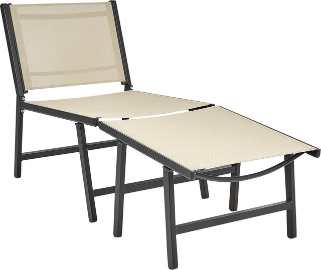 Beliani Gartenstuhl modern in Beige und Schwarz B: 60 cm, T: 54 cm, H: 70 cm - Bild 1