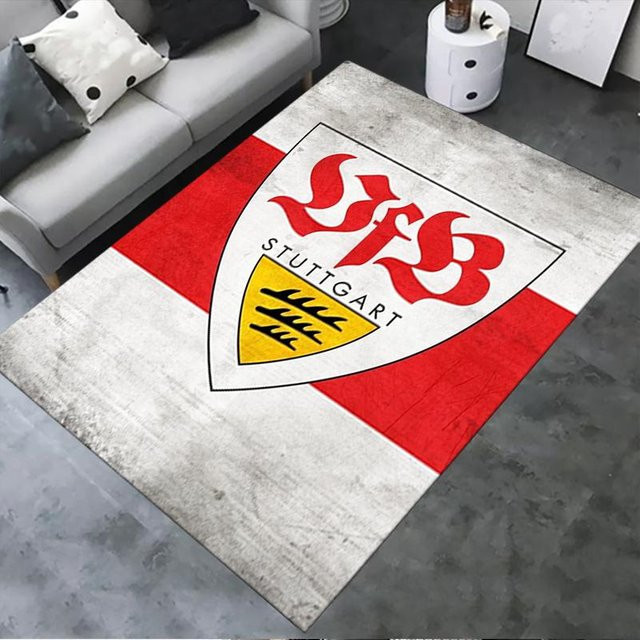 VfB Stuttgart Teppich von On My Love Home, weiß, rutschfest und waschbar, B/T: 60 x 40 cm - Bild 1