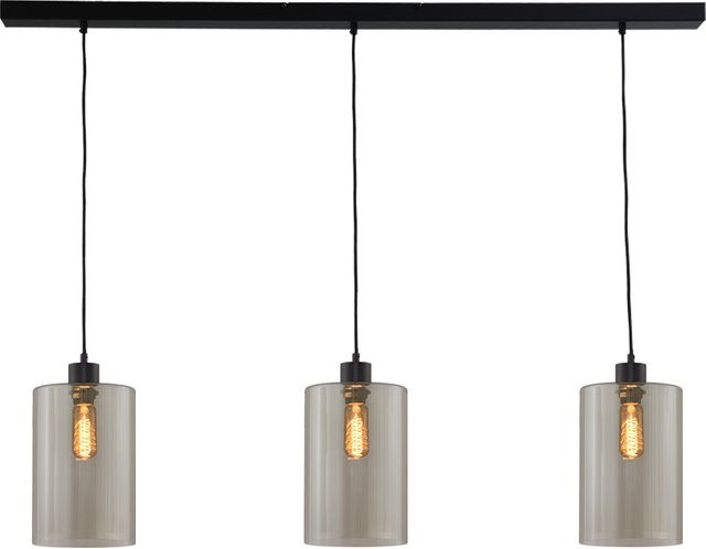 Masterlight Ortona Pendelleuchte 3-flammig in Schwarz matt mit transparenten Glaszylindern - Bild 1