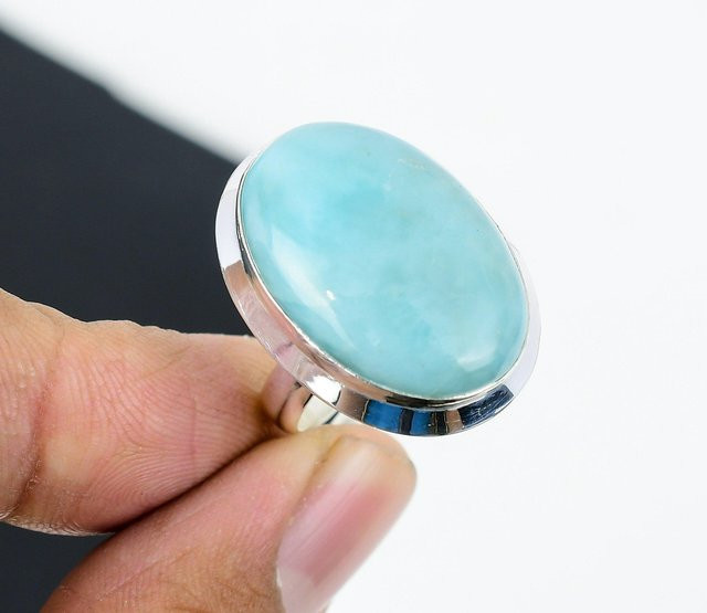 Ring 925 Silber, Larimar, Unisex - Bild 1