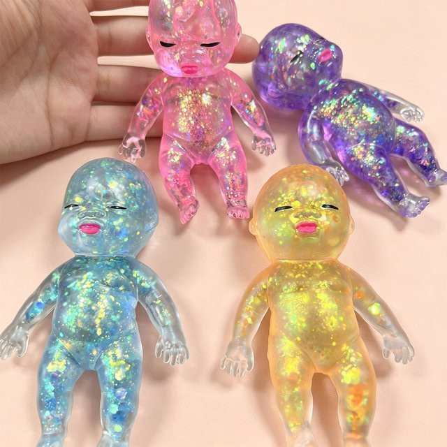 Bandai Glitzer-Baby-Squishy-Spielzeug, Silikon, Bunt / Mehrfarbig - Bild 1