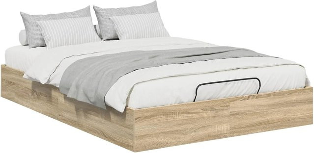 vidaXL Ottoman Bettgestell mit Lift-up-Funktion in Sonoma-Eiche, B/T/H: 150 x 200 x 25 cm - Bild 1
