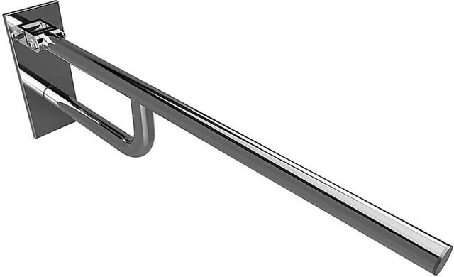 Brillantbad BELP Stützklappgriff aus Edelstahl poliert in Silber, B/T/H: 10,0 x 25,0 x 85,0 cm, 120 kg Traglast für Bad und WC - Bild 1