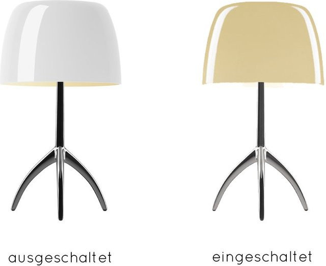Foscarini Lumiere Piccola Tischleuchte aus Aluminium in Weiß mit warmweißem Licht - Bild 1