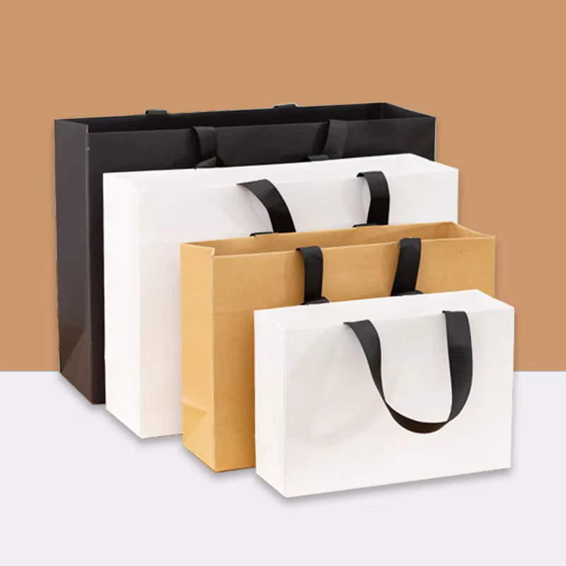 10 Stück beige Papiertüten für Bekleidung, Handtaschen und Geschenke - Bild 2