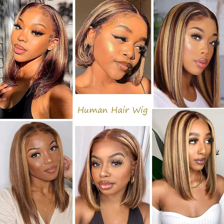 Dula A Hair Bob Perücke Ombre 4/27, Echthaar, Damen - Bild 6