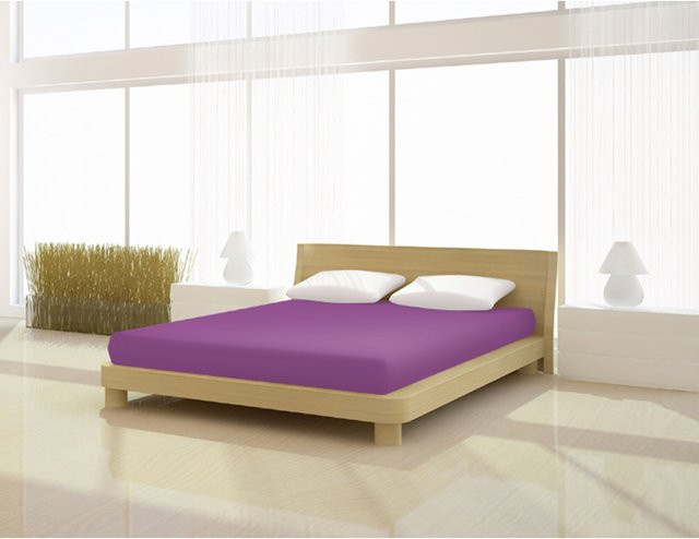 Mr. Sandman Spannbetttuch Jersey Classic in Purple, B/T: 180 x 200 cm - Bild 1
