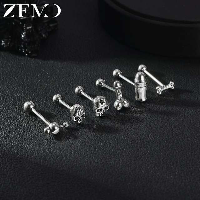 ZEMO Zungenpiercing Edelstahl, Bunt, Unisex - Bild 1