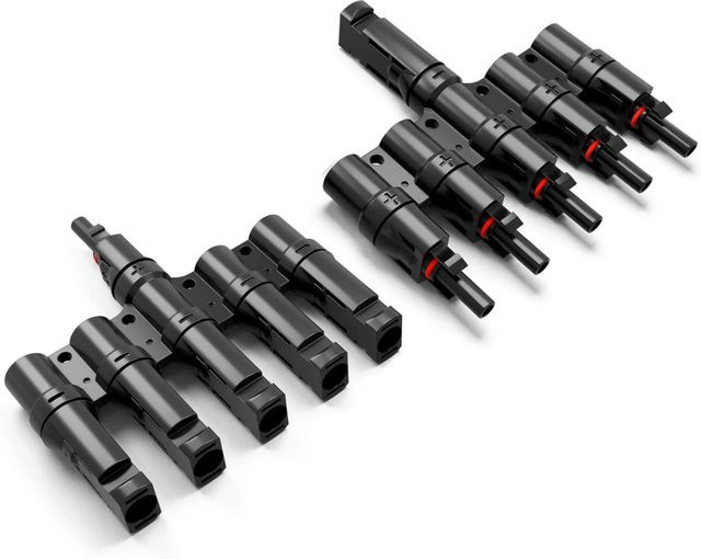 hb-digital Solar Stecker Verteiler Typ-T 5-fach Solarkabel Verbinder in Schwarz - Bild 1