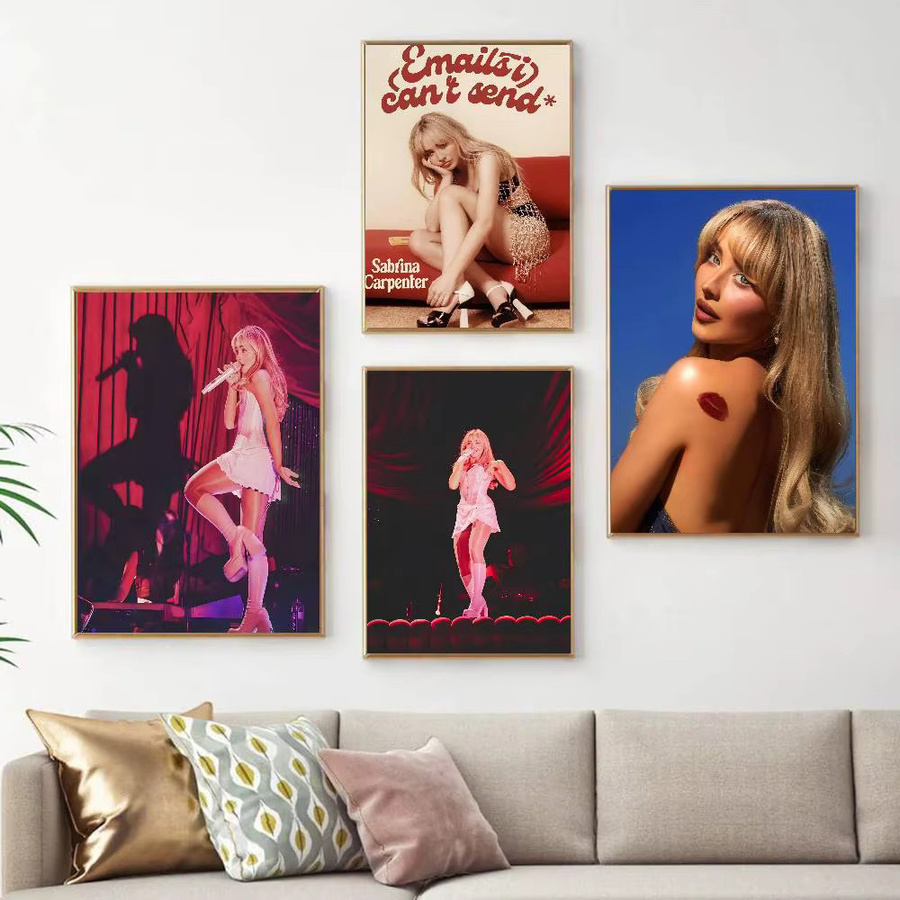Vintage Poster Fashion Singer S-Sabrina C-Carpenter in Multicolour als Retro Kunstwerk auf Papier - Bild 2