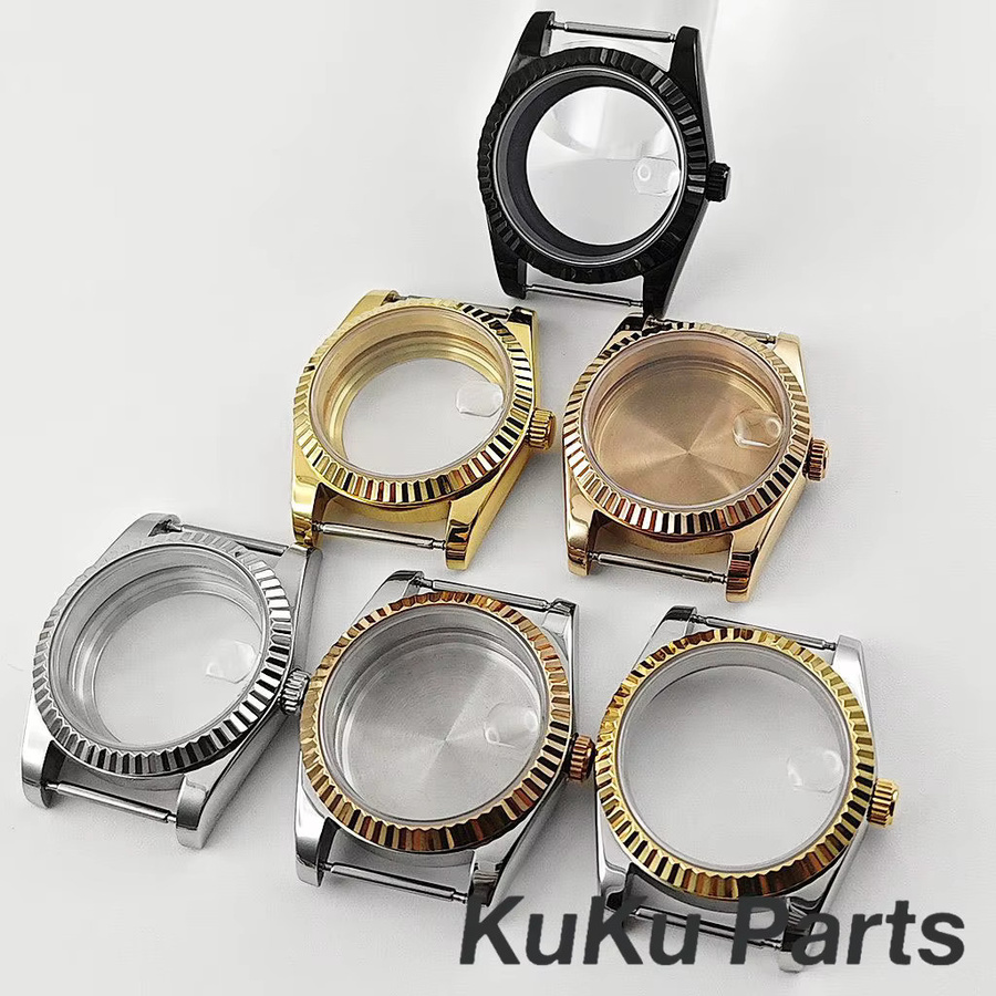 HUANXIAO Uhrengehäuse, PVD Schwarz, Saphirglas, 36mm/40mm - Bild 3