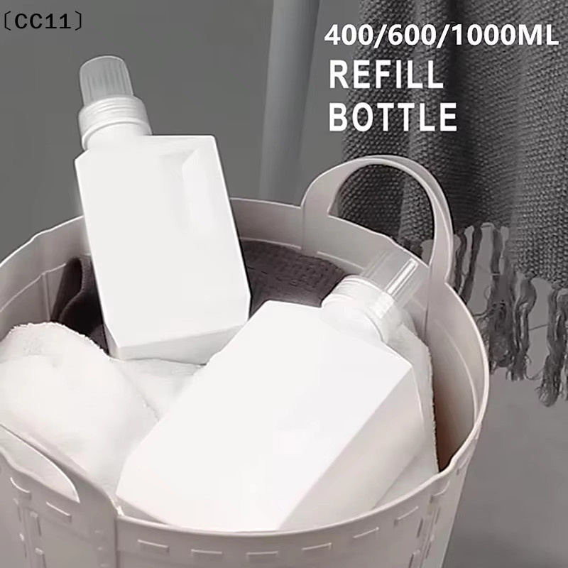 KuZHEN Aufbewahrungsbehälter für Weichspüler, Shampoo oder Spülmittel in Grau und Weiß, Volumen: 400 ml, 600 ml und 1000 ml - Bild 2