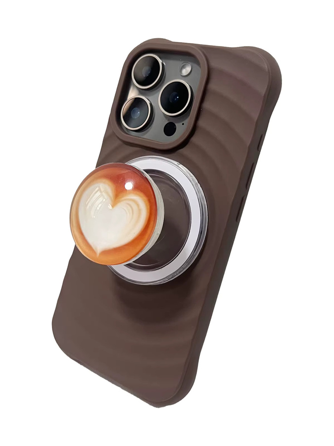 Magnetische Handyhalterung mit 3D-Kristallkugel-Design und Ständer in Braun für iPhone 17 Pro Max und 16 Pro Max - Bild 3