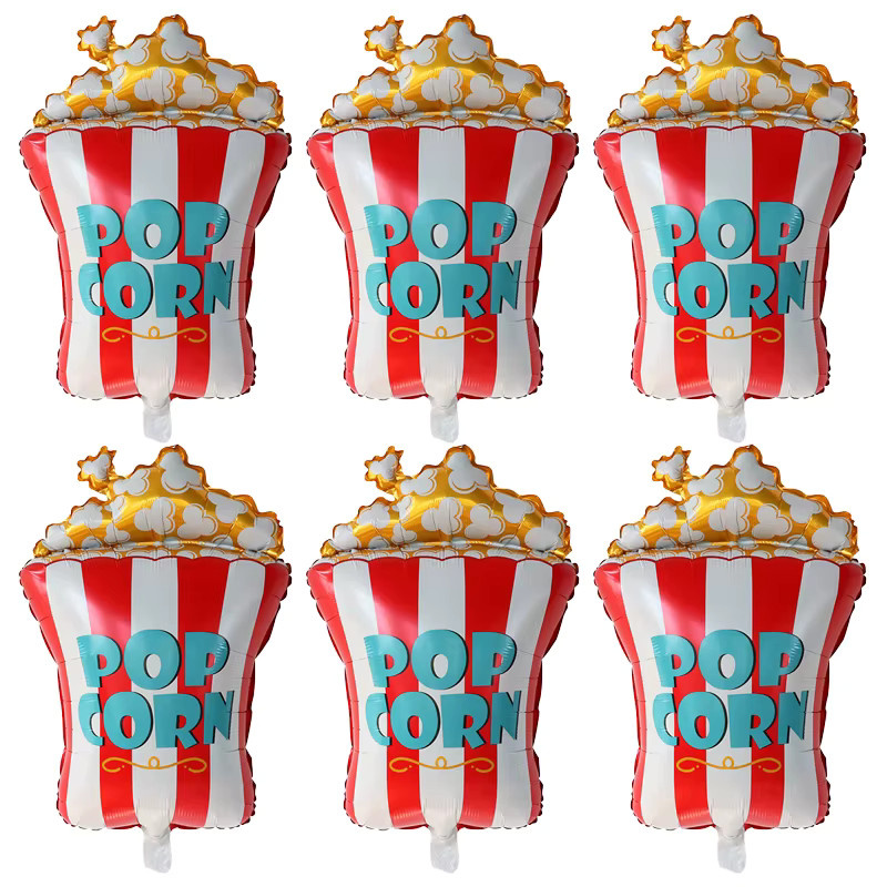 6er Set LQVYI Popcorn Folienballons in Rot für Geburtstag, Party und Karneval Dekoration - Bild 2