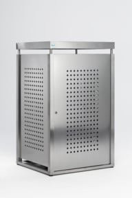 VAR Müllbehälterschrank aus Edelstahl in Silber für 120-l Mülltonnen - Bild 1