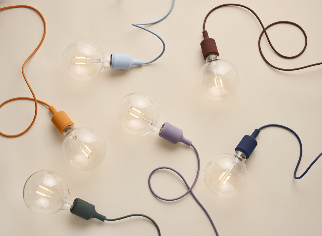 Muuto E27 LED Pendelleuchte in Violett und Grau mit transparentem Glaskörper - Bild 2