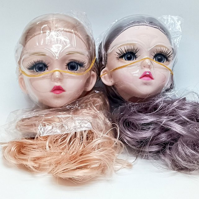 CANDY SISTER Puppenkopf mit 3D-Simulationsauge, echte Wimpern, 60 cm, Zubehör - Bild 1
