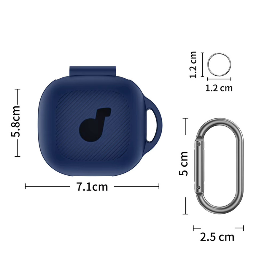 Silikon Schutzhülle für Anker Soundcore P40i Ohrhörer mit Karabiner in Beige oder Blau - Bild 6