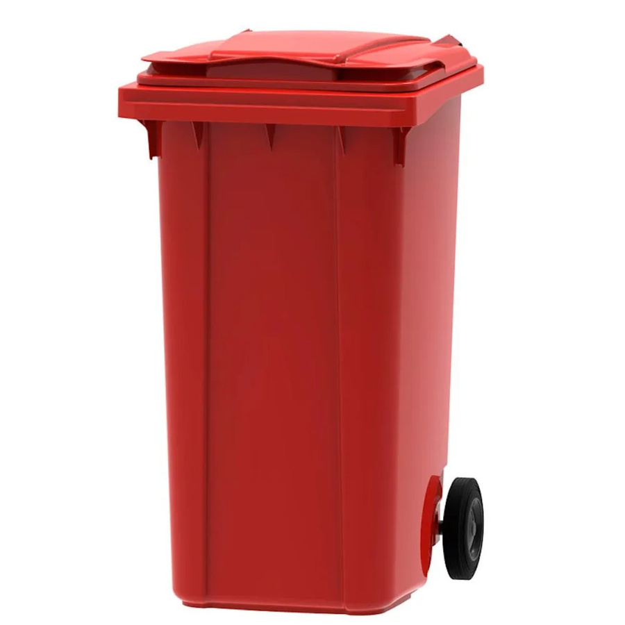 PROREGAL Mülltonne Müllgroßbehälter mit 2 Rädern, 240 Liter, Rot, Kunststoff, H x B x T: 107,9 x 58,3 x 73,7 cm - Bild 2