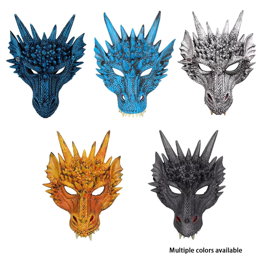 Horror Drache Halloween Maske, Drachen Maske, Schaumstoff, Zubehör - Bild 2