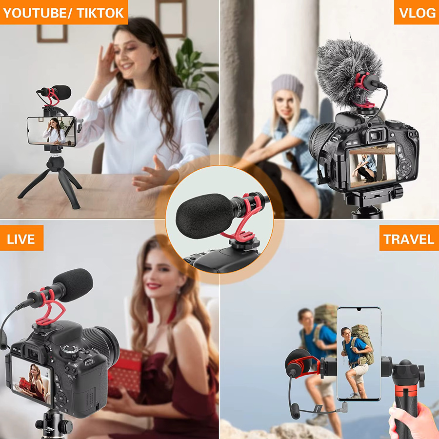 Comica CVM-VM10II Professionelles Shotgun-Mikrofon in Schwarz für iPhone, DSLR-Kameras und Android-Smartphones mit Stoßdämpferhalterung - Bild 5